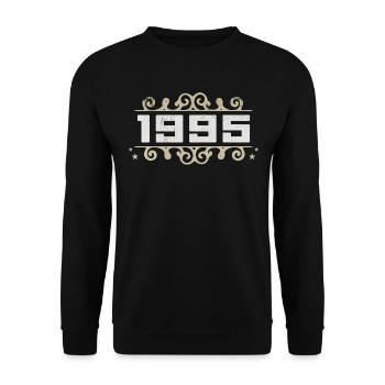 Jahrgang 1995 Retro Geburtstag 1995 Vintage 1995 - Unisex Pullover - Schwarz - Vorne - Alina (178cm) & Michal (187cm)