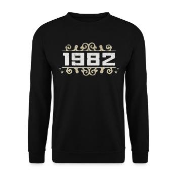 Jahrgang 1982 Retro Geburtstag 1982 Vintage 1982 - Unisex Pullover - Schwarz - Vorne - Alina (178cm) & Michal (187cm)
