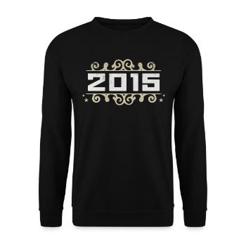 Jahrgang 2015 Retro Geburtstag 2015 Vintage 2015 - Unisex Pullover - Schwarz - Vorne - Alina (178cm) & Michal (187cm)