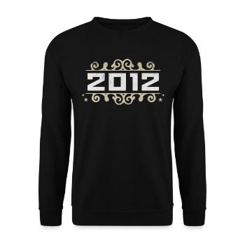 Millésime 2012 Rétro Anniversaire 2012 Millésime 2012 - Sweat-shirt Unisexe - noir - Devant - Alina (178cm) & Michal (187cm)