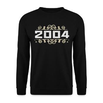 Jahrgang 2004 Retro Geburtstag 2004 Vintage 2004 - Unisex Pullover - Schwarz - Vorne - Alina (178cm) & Michal (187cm)