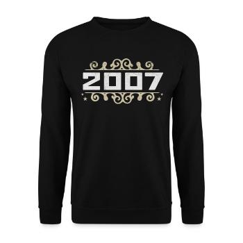 Millésime 2007 Rétro Anniversaire 2007 Millésime 2007 - Sweat-shirt Unisexe - noir - Devant - Alina (178cm) & Michal (187cm)