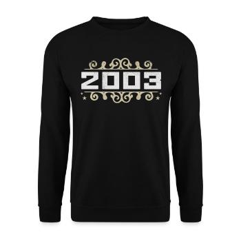 Jahrgang 2003 Retro Geburtstag 2003 Vintage 2003 - Unisex Pullover - Schwarz - Vorne - Alina (178cm) & Michal (187cm)