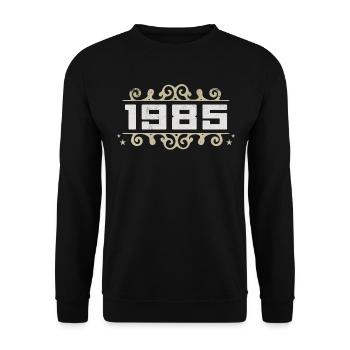 Jahrgang 1985 Retro Geburtstag 1985 Vintage 1985 - Unisex Pullover - Schwarz - Vorne - Alina (178cm) & Michal (187cm)