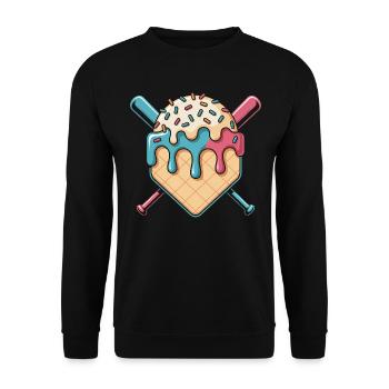 Eis-Baseballspieler - Unisex Pullover - Schwarz - Vorne - Alina (178cm) & Michal (187cm)