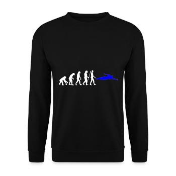 Evolution Schwimmen! Geschenk, Sport, Hobby - Unisex Pullover - Schwarz - Vorne - Alina (178cm) & Michal (187cm)