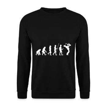 Jazz Musicien Evolution Saxophone Cadeau Musique - Sweat-shirt Unisexe - noir - Devant - Alina (178cm) & Michal (187cm)