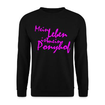Mein Leben ist mein Ponyhof - Unisex Pullover - Schwarz - Vorne - Alina (178cm) & Michal (187cm)