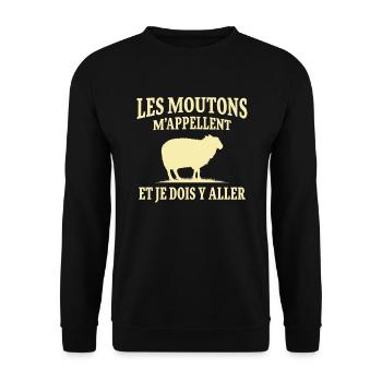 les moutons m'appellent et je dois y aller - Sweat-shirt Unisexe - noir - Devant - Alina (178cm) & Michal (187cm)