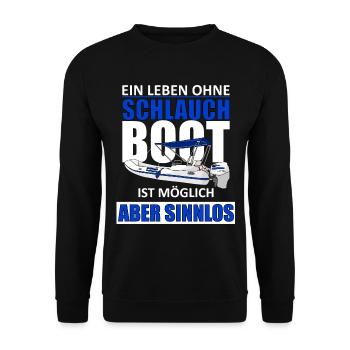 Ein leben Ohne Boot Schlauchboot - Unisex Pullover - Schwarz - Vorne - Alina (178cm) & Michal (187cm)