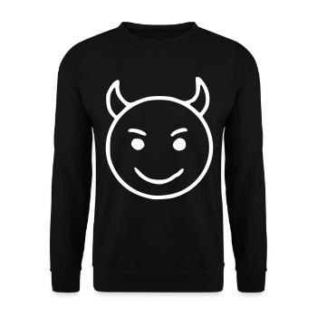 Emoji Devil Sketch White - Unisex Sweatshirt - black - Front - Alina (178cm) & Michal (187cm)