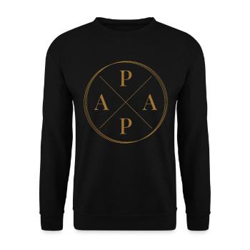 Papa Vater Vatertag - Unisex Pullover - Schwarz - Vorne - Alina (178cm) & Michal (187cm)
