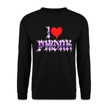 I love phonk - I love phonk music - Unisex Sweatshirt - black - Front - Alina (178cm) & Michal (187cm)