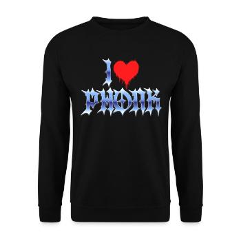 I love phonk - I love phonk music - Unisex Sweatshirt - black - Front - Alina (178cm) & Michal (187cm)