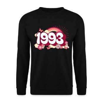 Retro 1993 Fête Anniversaire Femme 30 Ans - Sweat-shirt Unisexe - noir - Devant - Alina (178cm) & Michal (187cm)