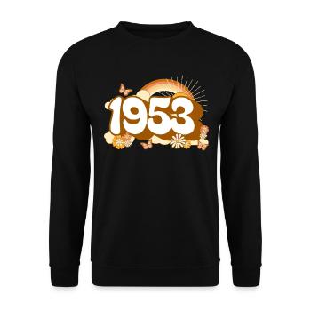 Retro 1953 Fête Anniversaire Femme 70 Ans - Sweat-shirt Unisexe - noir - Devant - Alina (178cm) & Michal (187cm)