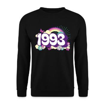 Retro 1993 Fête Anniversaire Femme 30 Ans - Sweat-shirt Unisexe - noir - Devant - Alina (178cm) & Michal (187cm)