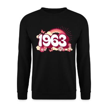 Retro 1963 Fête Anniversaire Femme 60 Ans - Sweat-shirt Unisexe - noir - Devant - Alina (178cm) & Michal (187cm)