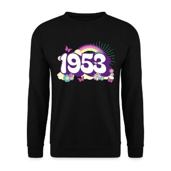 Retro 1953 Fête Anniversaire Femme 70 Ans - Sweat-shirt Unisexe - noir - Devant - Alina (178cm) & Michal (187cm)