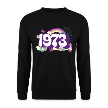 Retro 1973 Fête Anniversaire Femme 50 Ans - Sweat-shirt Unisexe - noir - Devant - Alina (178cm) & Michal (187cm)