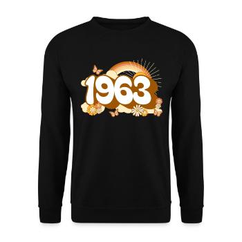 Retro 1963 Fête Anniversaire Femme 60 Ans - Sweat-shirt Unisexe - noir - Devant - Alina (178cm) & Michal (187cm)