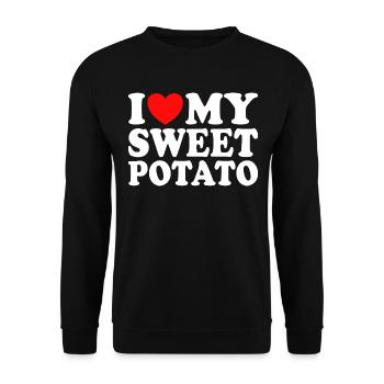 J'aime Ma Patate Douce Couple Thanksgiving - Sweat-shirt Unisexe - noir - Devant - Alina (178cm) & Michal (187cm)