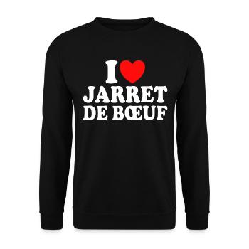Boucher I Love Jarret De Boeuf - Sweat-shirt Unisexe - noir - Devant - Alina (178cm) & Michal (187cm)