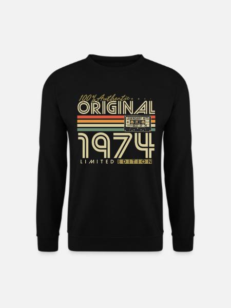 Original 1974 Vintage Jahrgang Geburtstag Retro - Unisex Pullover - Schwarz
