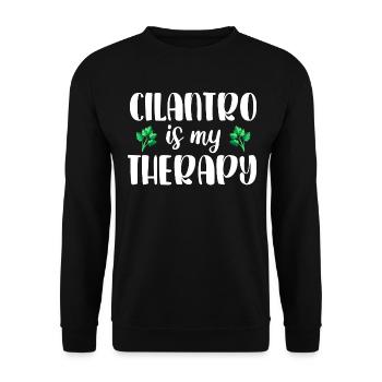 Cilantro is my therapy I love cilantro - Unisex Sweatshirt - black - Front - Alina (178cm) & Michal (187cm)