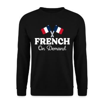 French on request French interpreter - Unisex Sweatshirt - black - Front - Alina (178cm) & Michal (187cm)