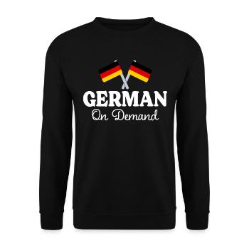 German on request German interpreter - Unisex Sweatshirt - black - Front - Alina (178cm) & Michal (187cm)