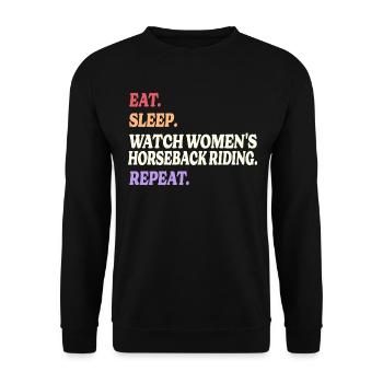 Humor Sport Women's Riding - Unisex Sweatshirt - black - Front - Alina (178cm) & Michal (187cm)