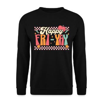 Humor Friday Lehrer-Wochenende - Unisex Pullover - Schwarz - Vorne - Alina (178cm) & Michal (187cm)