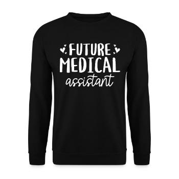 Zukünftige zertifizierte medizinische Fachangestellte - Unisex Pullover - Schwarz - Vorne - Alina (178cm) & Michal (187cm)
