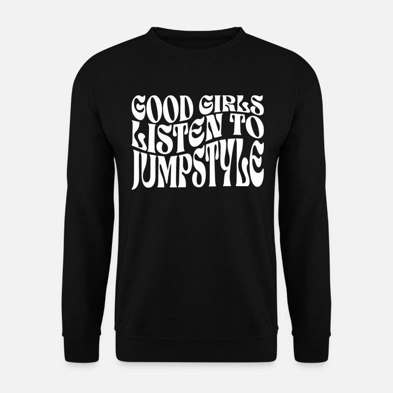 Mädchen hören sich EDM Jumpstyle an - Unisex Pullover - Schwarz