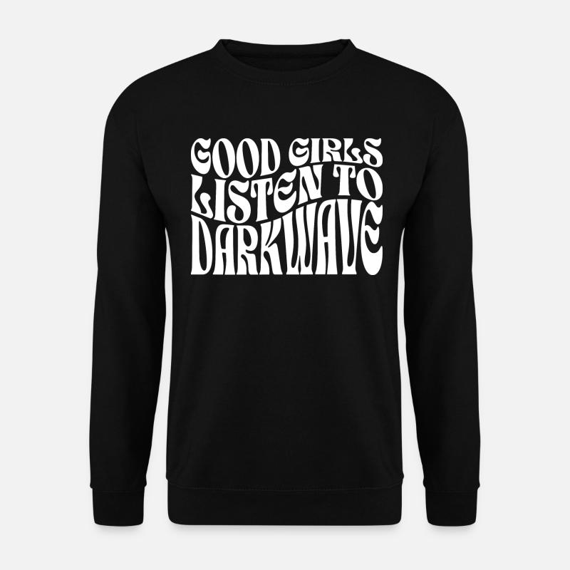 Mädchen hören Darkwave-Musik - Unisex Pullover - Schwarz