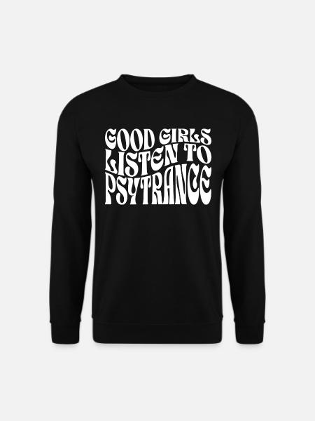 Mädchen hören Psytrance-Musik - Unisex Pullover - Schwarz