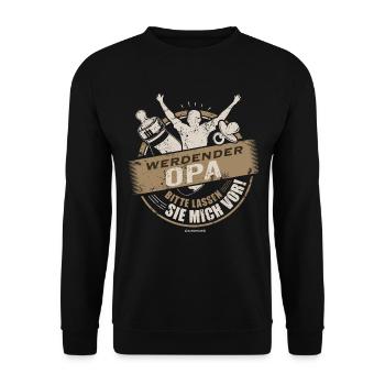Werdender Opa lassen Sie mich vor Sepia 1 - - Unisex Pullover - Schwarz - Vorne - Alina (178cm) & Michal (187cm)