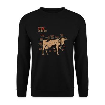Steak Champ Winter BBQ Pitmaster - Unisex Sweatshirt - black - Front - Alina (178cm) & Michal (187cm)