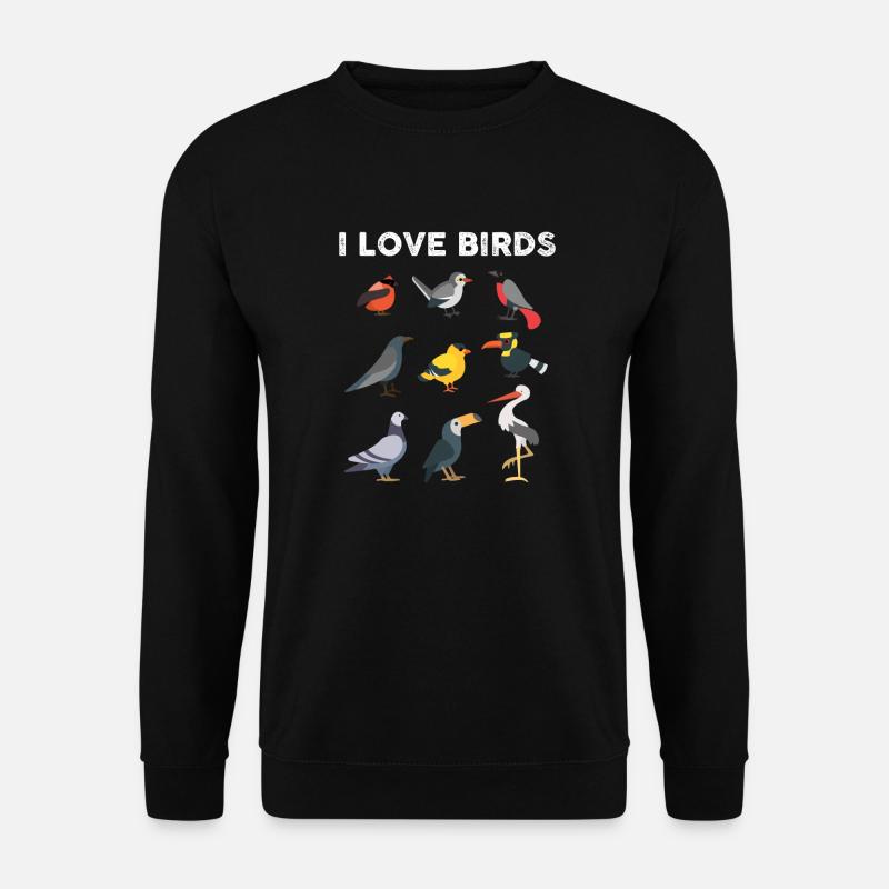 J'aime ornithologue oiseaux - Sweat-shirt Unisexe - noir