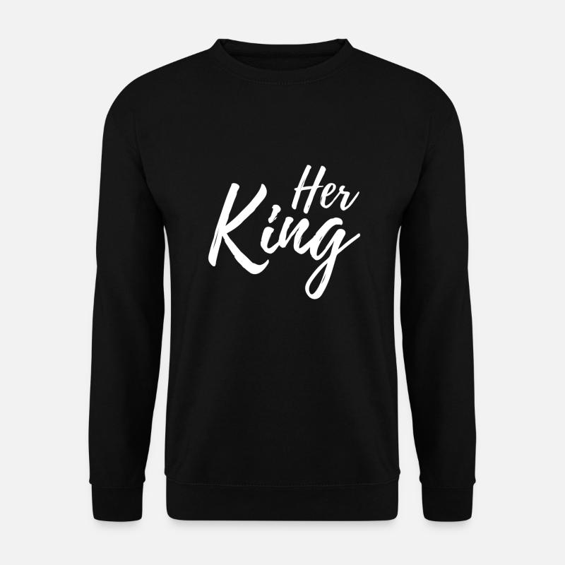 Her King handwriting white - Unisex Sweatshirt - black