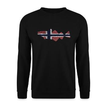 Fishing Norway - Unisex Sweatshirt - black - Front - Alina (178cm) & Michal (187cm)
