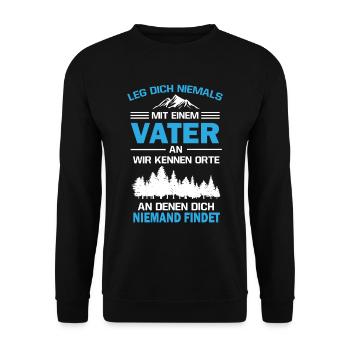 Vater, werdender Papa, Vater Geburt Geschenk - Unisex Pullover - Schwarz - Vorne - Alina (178cm) & Michal (187cm)