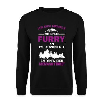 Furry Fable Anime - Unisex Pullover - Schwarz - Vorne - Alina (178cm) & Michal (187cm)
