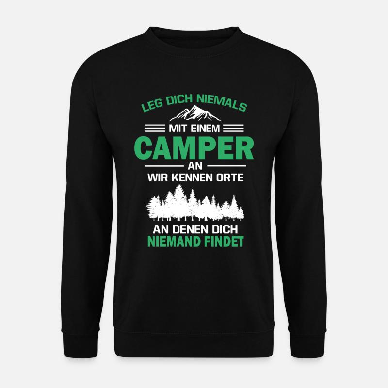 Camper Zelten Wohnwagen - Unisex Pullover - Schwarz
