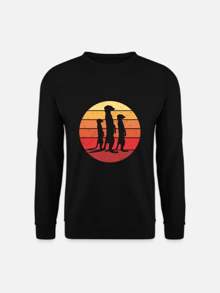 Erdmännchen Retro Vintage - Unisex Pullover - Schwarz