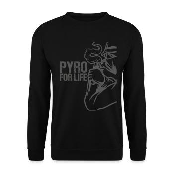 Pyro for life New Year's Eve Pyromaniac Fireworks Firecrackers - Unisex Sweatshirt - black - Front - Alina (178cm) & Michal (187cm)
