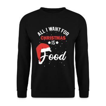 Weihnachtsessen Christmas food Festnacht - Unisex Pullover - Schwarz - Vorne - Alina (178cm) & Michal (187cm)