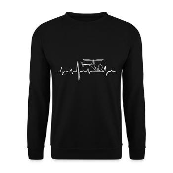 Heartbeat helicopter heartbeat - Unisex Sweatshirt - black - Front - Alina (178cm) & Michal (187cm)