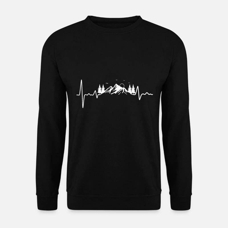 Wandern Herzschlag klettern Berge Alpen - Unisex Pullover - Schwarz